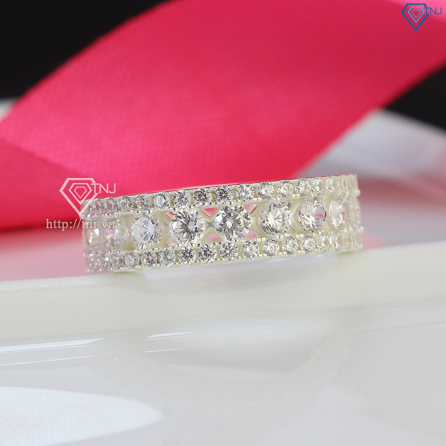 Nhẫn bạc nam ngón trỏ đính đá NNA0397