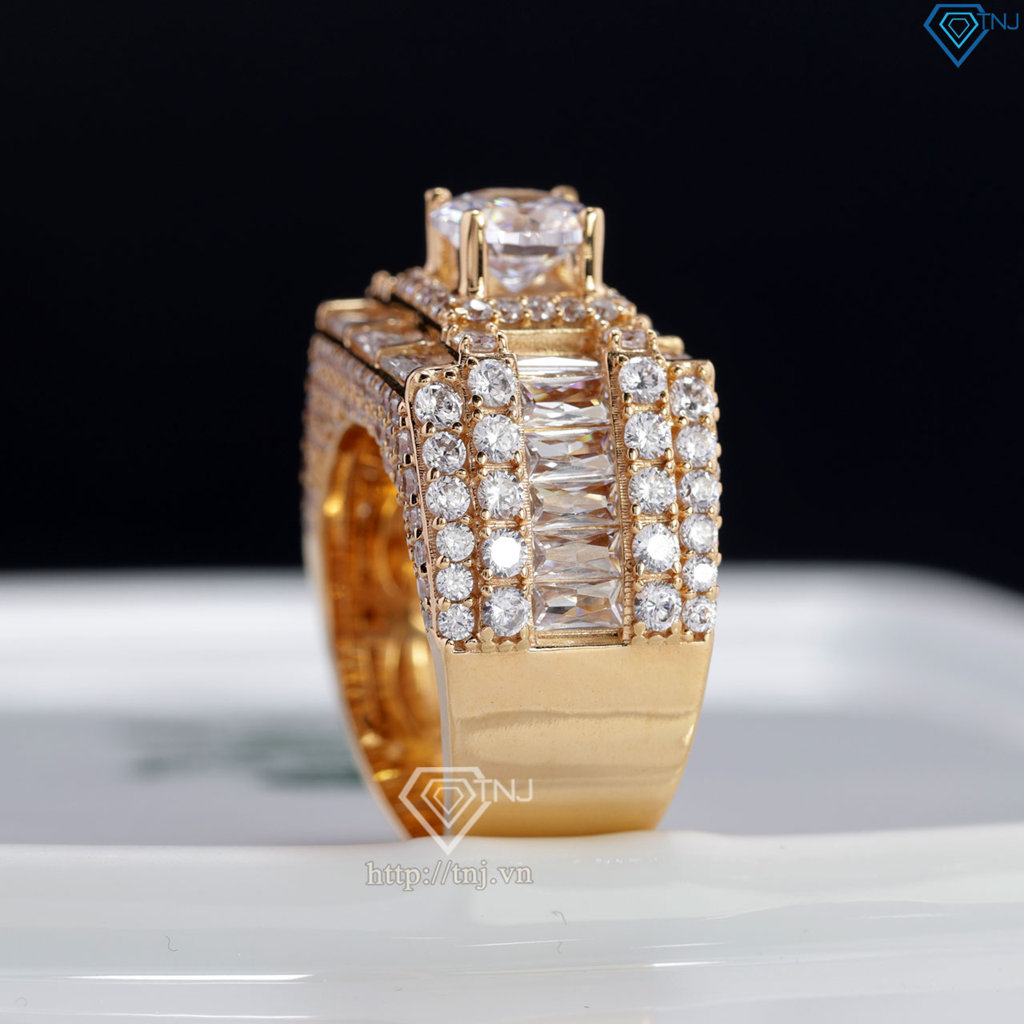 Nhẫn bạc nam xi mạ vàng hồng bản to cao cấp NNA0432-XH