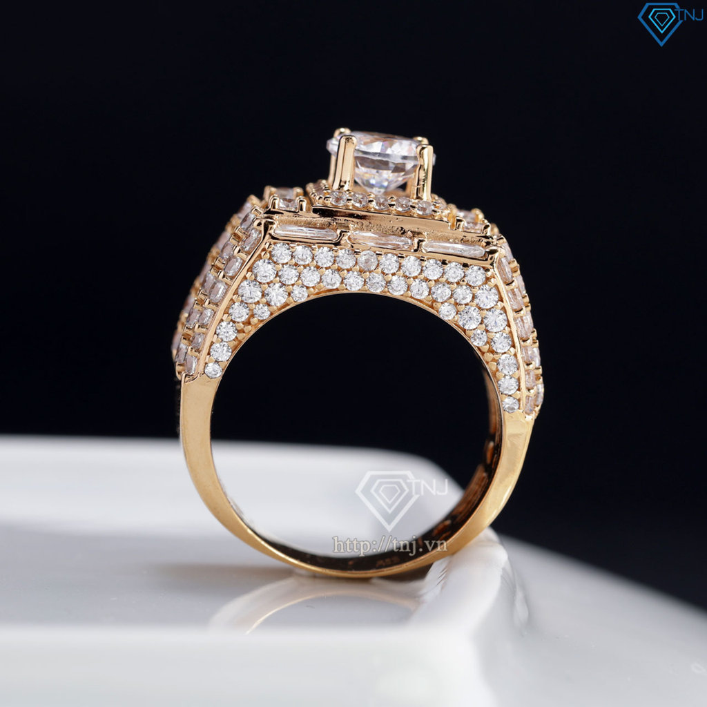 Nhẫn bạc nam xi mạ vàng hồng bản to cao cấp NNA0432-XH