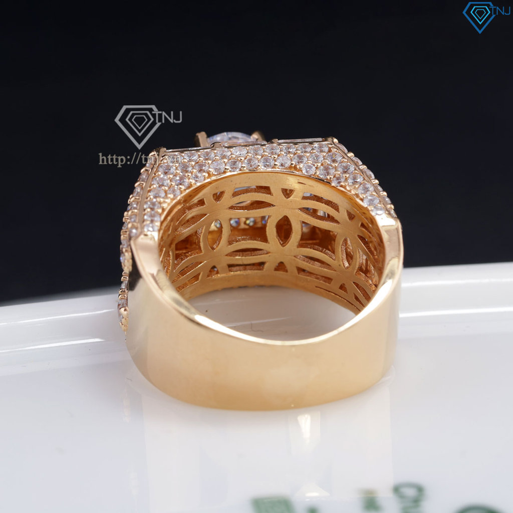 Nhẫn bạc nam xi mạ vàng hồng bản to cao cấp NNA0432-XH