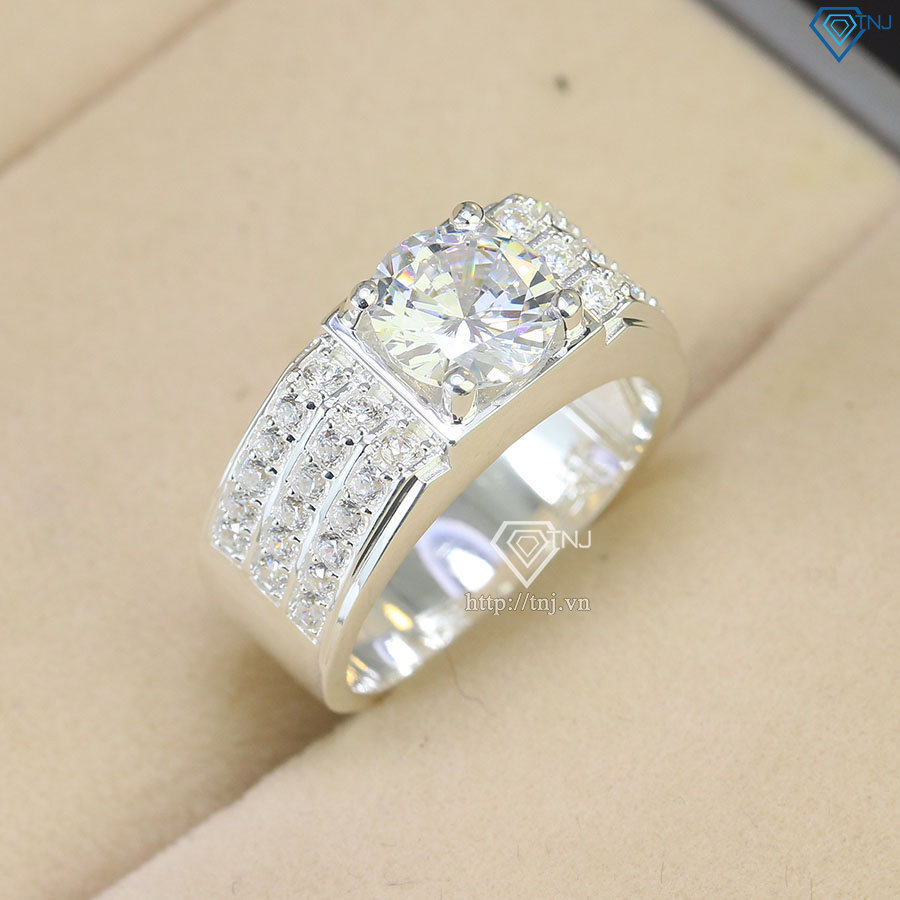 Nhẫn nam bạc 925 đính đá trắng NNA0499