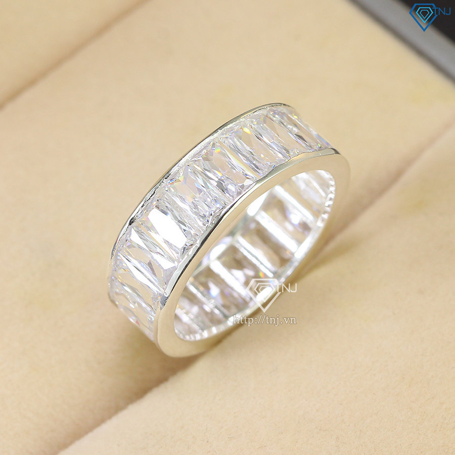 Nhẫn bạc nam đính đá hình chữ nhật cao cấp NNA0545