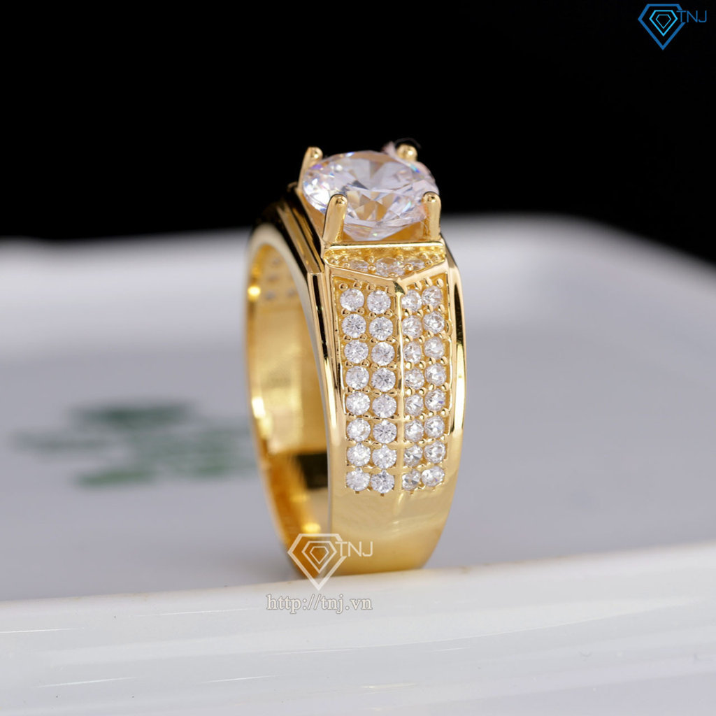 Nhẫn nam bạc xi mạ vàng 18k bản nhỏ NNA0579-XV