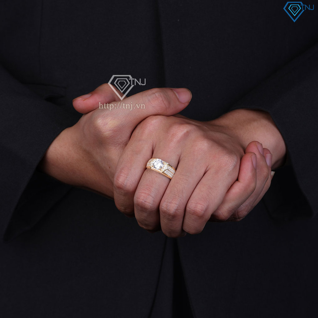 Nhẫn nam bạc xi mạ vàng 18k bản nhỏ NNA0579-XV