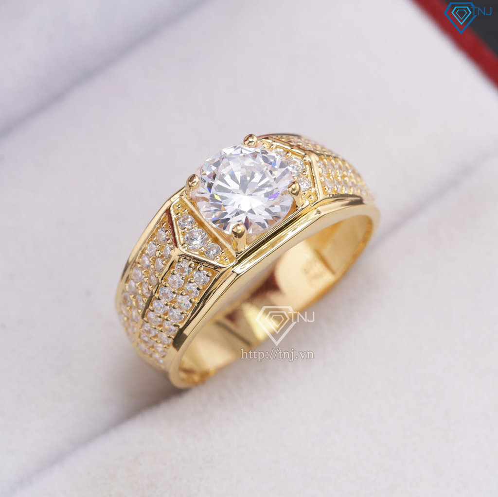 Nhẫn nam bạc xi mạ vàng 18k bản nhỏ NNA0579-XV