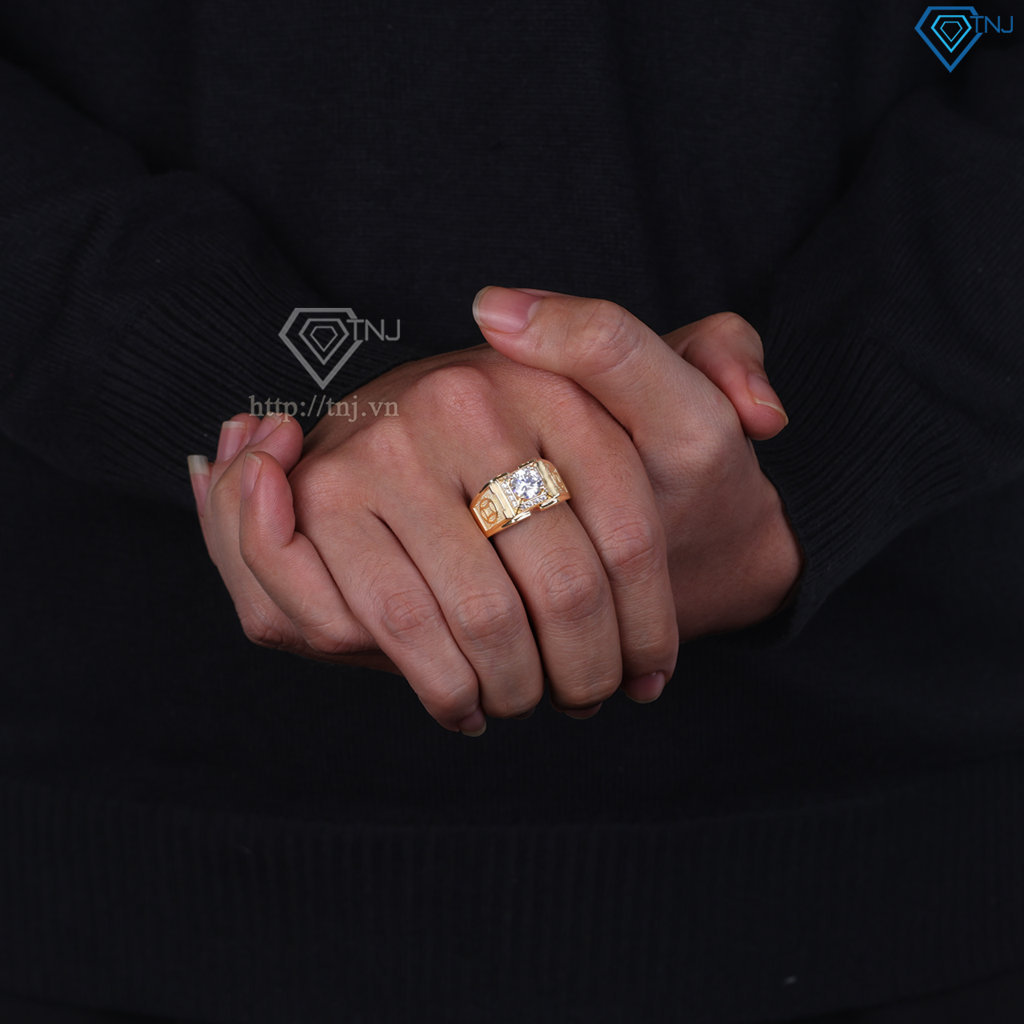 Nhẫn nam bạc kim tiền xi mạ vàng 18k NNA0604-XV