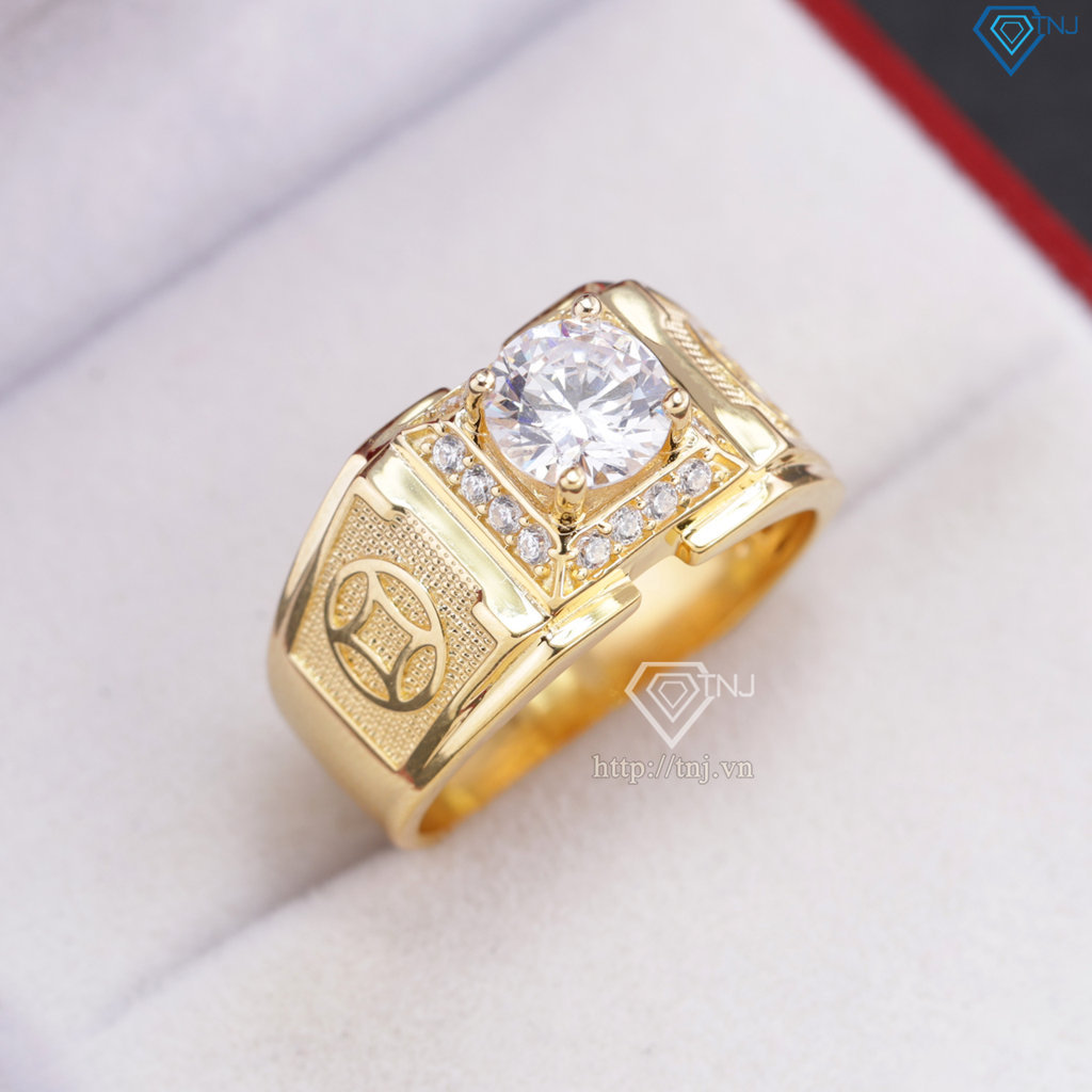 Nhẫn nam bạc kim tiền xi mạ vàng 18k NNA0604-XV