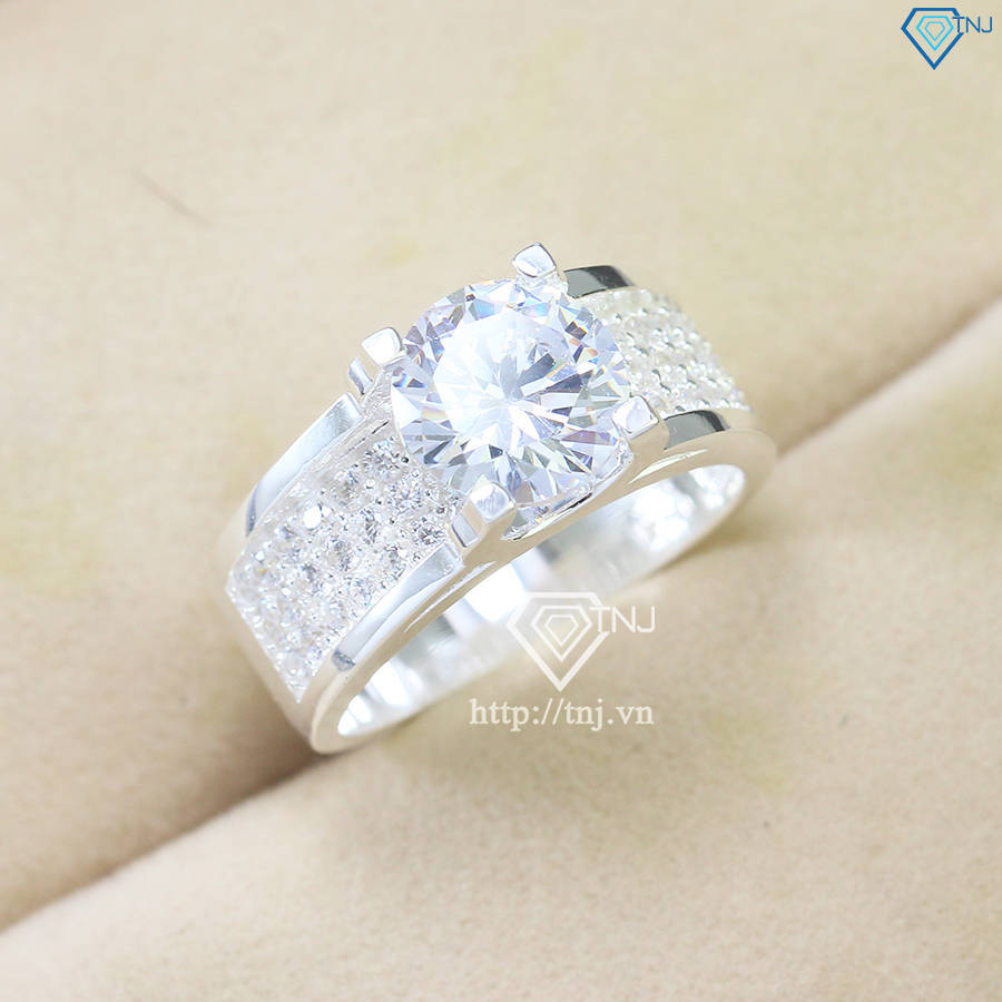 Nhẫn bạc nam đẹp đính đá NNA0668