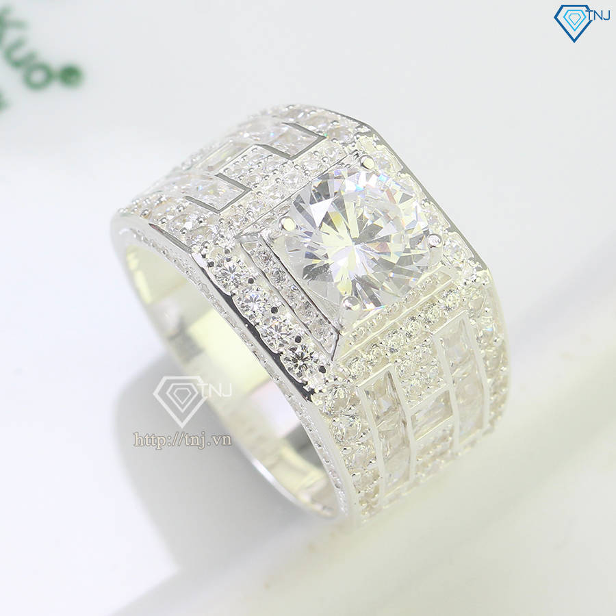 Nhẫn bạc nam cao cấp hình chữ H NNA0675
