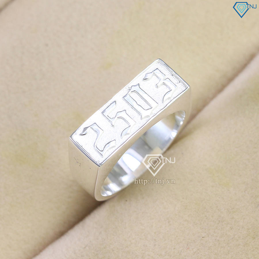 Nhẫn bạc nam ngày sinh theo yêu cầu NNA0688