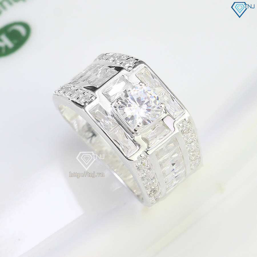 Nhẫn nam bạc cao cấp đính đá NNA0693