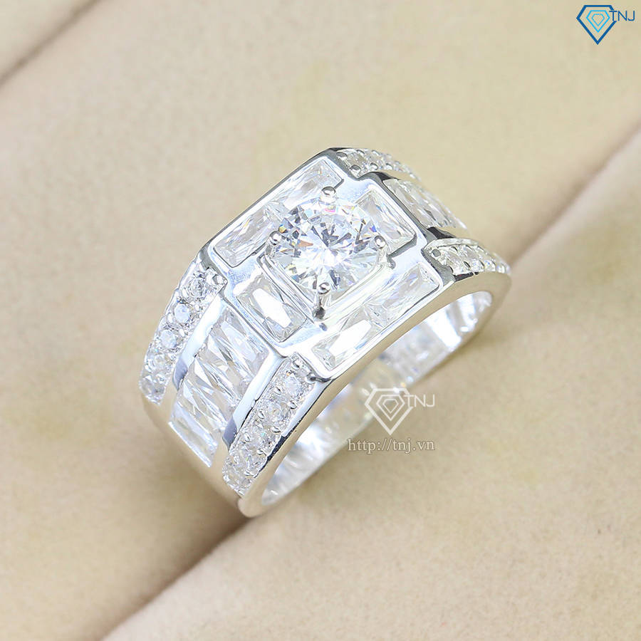 Nhẫn nam bạc cao cấp đính đá NNA0693
