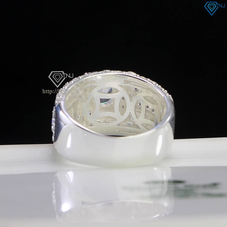 Nhẫn bạc nam Đà Nẵng bản nhỏ đính đá NNA0707