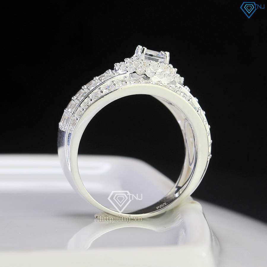 Nhẫn bạc nam mặt tròn đính đá NNA0727