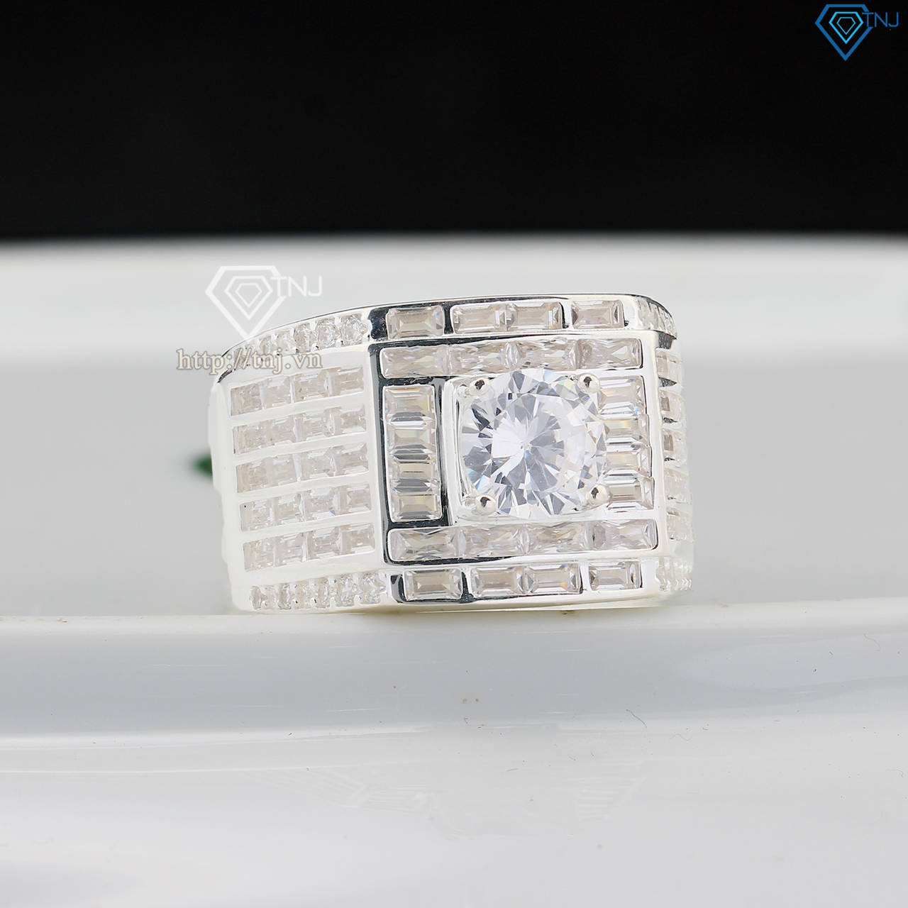 Nhẫn bạc nam đính đá cao cấp NNA0760
