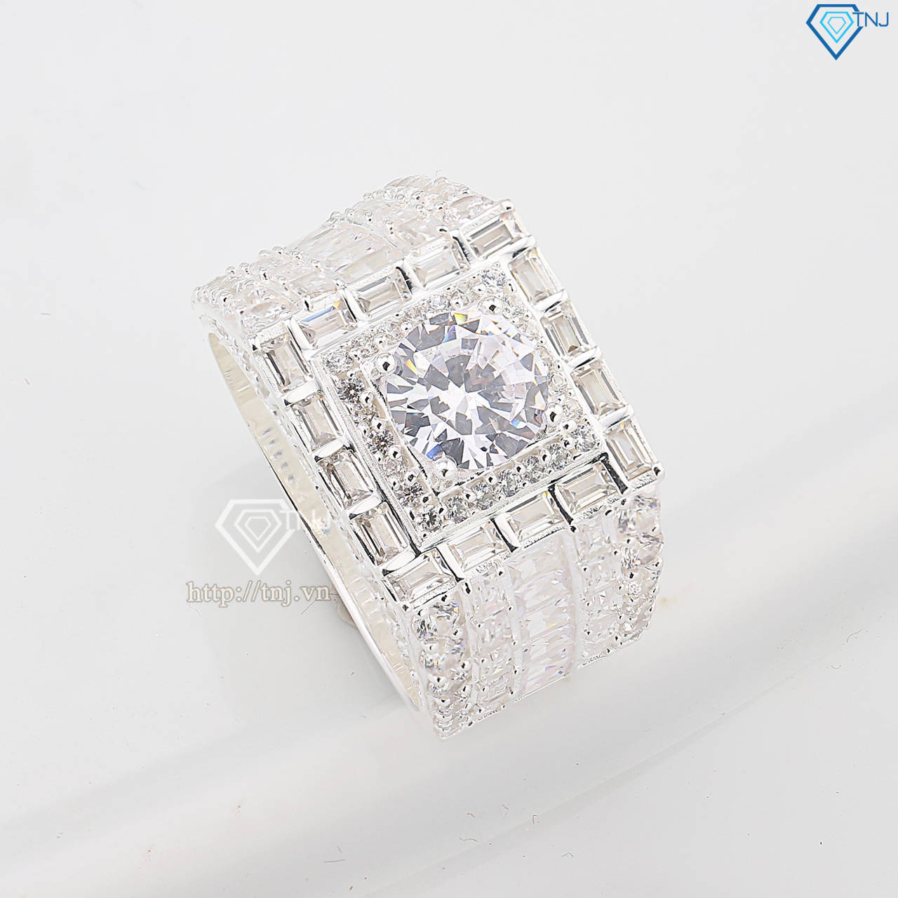 Nhẫn bạc nam đính đá cao cấp NNA0769