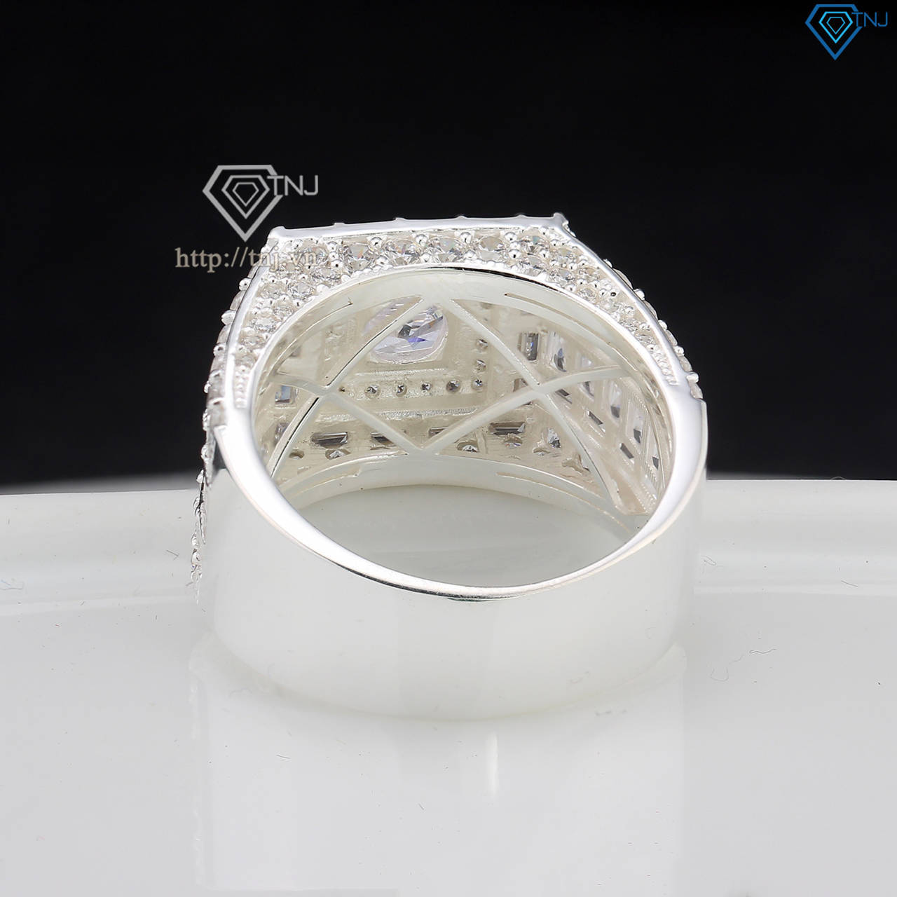 Nhẫn bạc nam đính đá cao cấp NNA0769