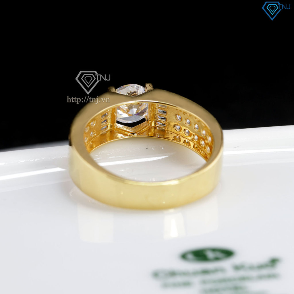 Nhẫn nam bạc xi mạ vàng 18k bản nhỏ NNA0790-XV