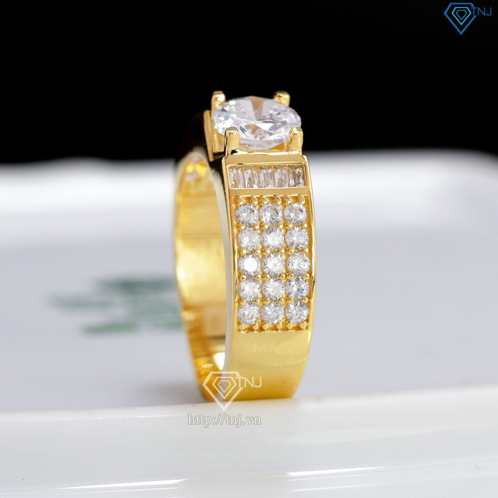 Nhẫn nam bạc xi mạ vàng 18k bản nhỏ NNA0790-XV