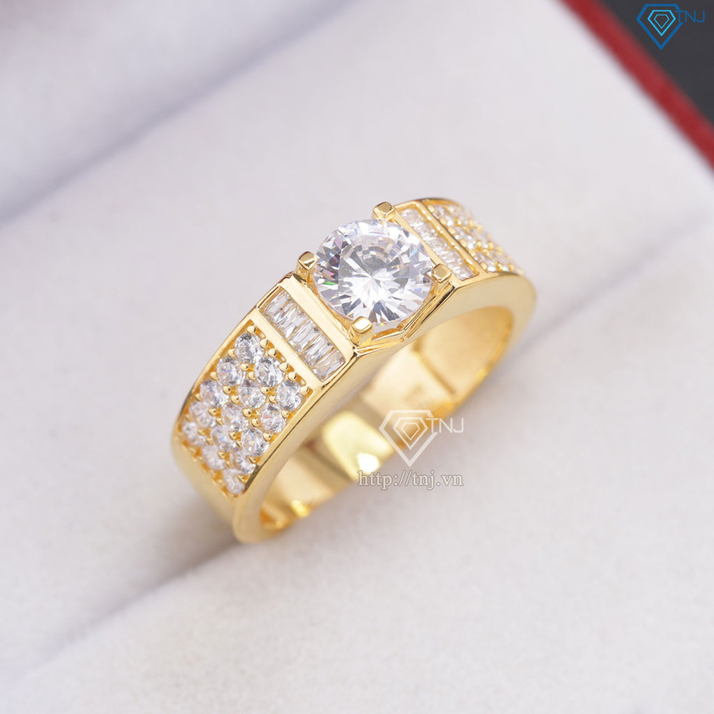 Nhẫn nam bạc xi mạ vàng 18k bản nhỏ NNA0790-XV