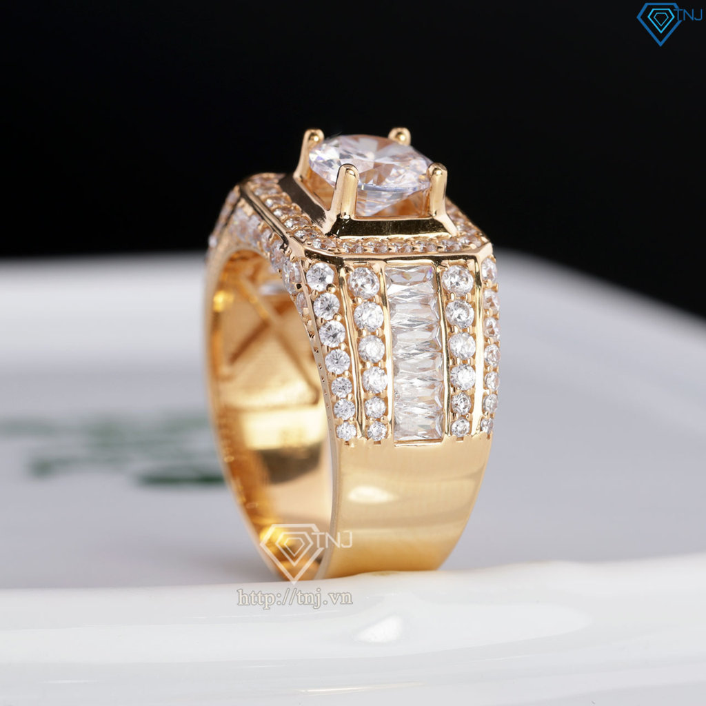Nhẫn bạc nam xi mạ vàng hồng mặt vuông cao cấp NNA0820-XH