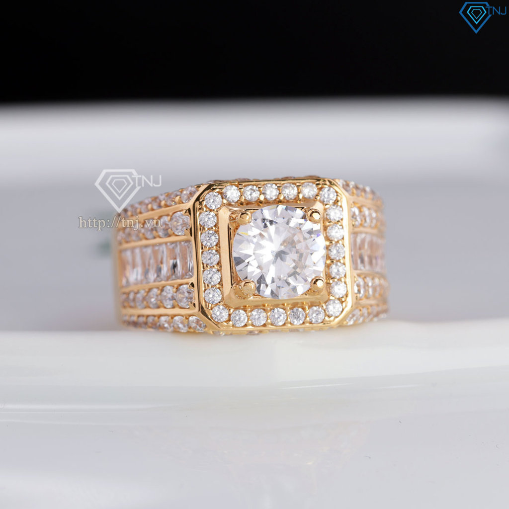 Nhẫn bạc nam xi mạ vàng hồng mặt vuông cao cấp NNA0820-XH