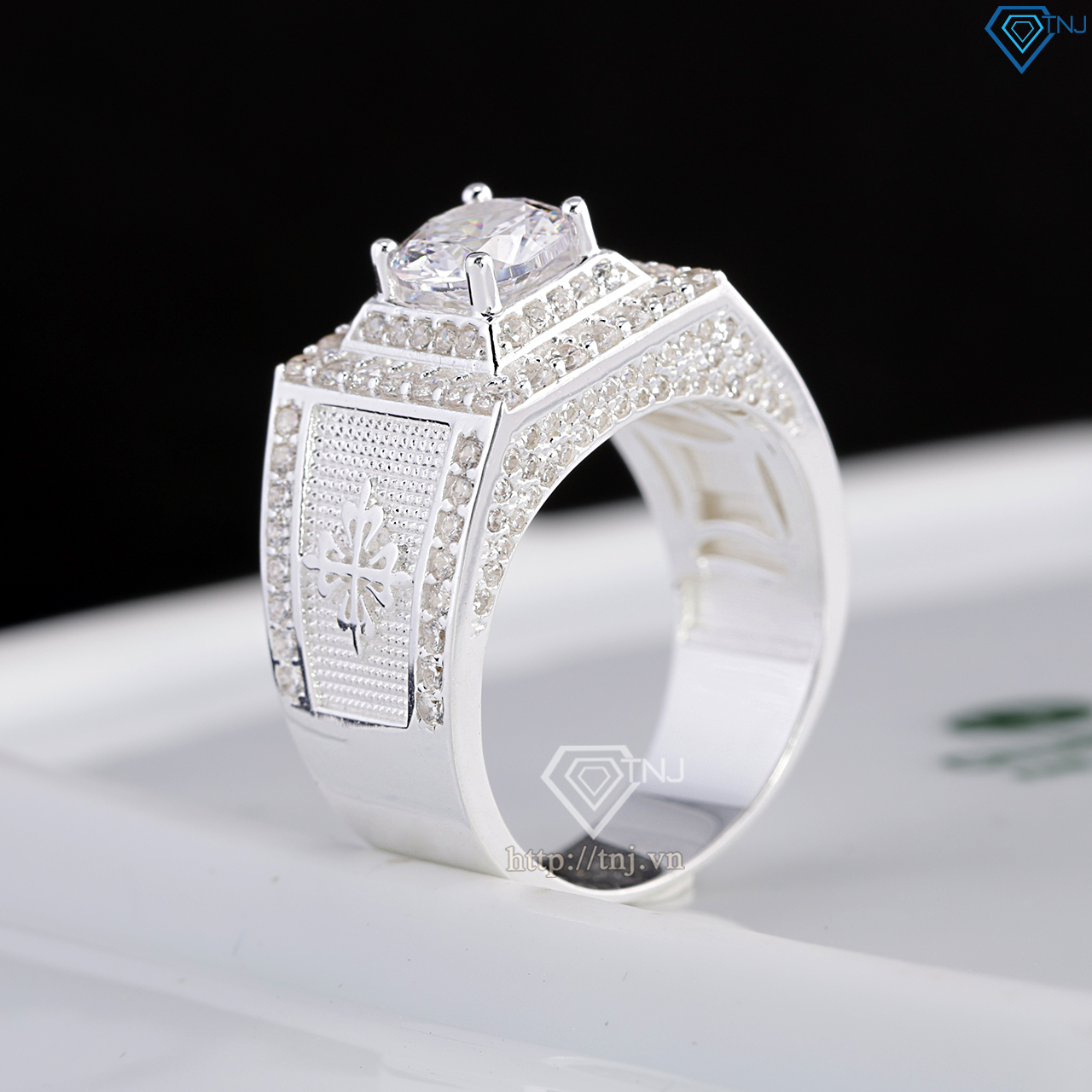 Nhẫn bạc nam Patek Philippe đính đá đẹp NNA0844