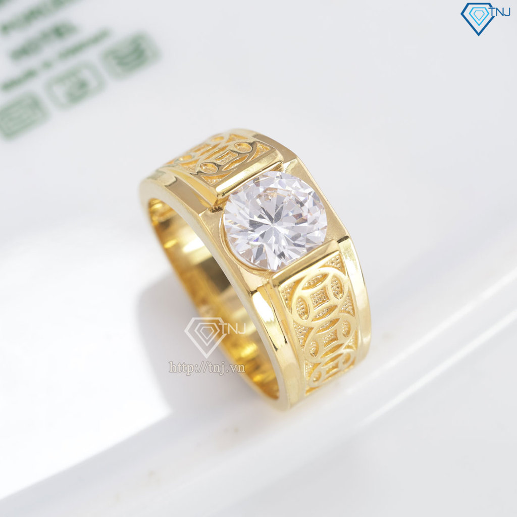 Nhẫn nam bạc kim tiền xi mạ vàng 18k NNA0848-XV