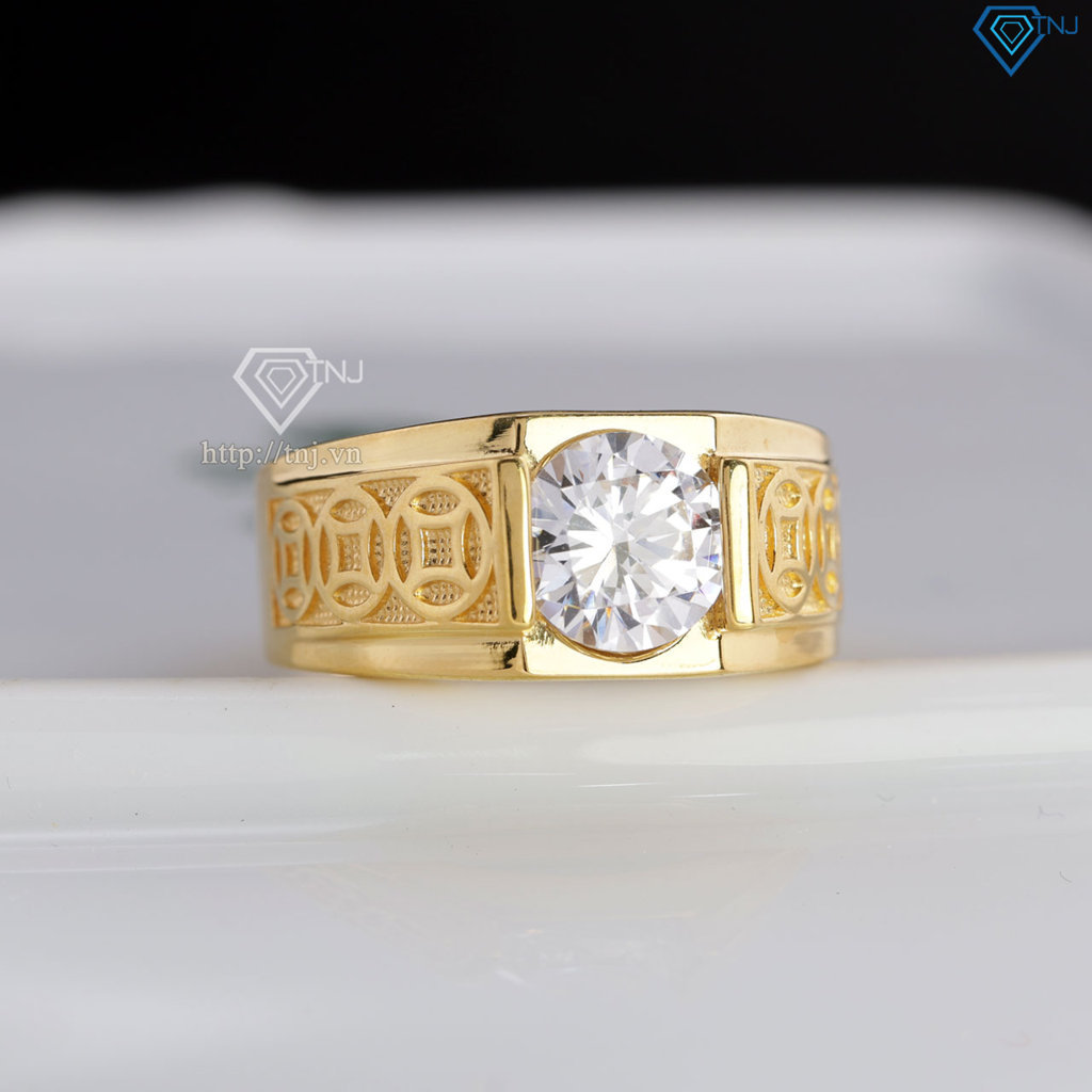Nhẫn nam bạc kim tiền xi mạ vàng 18k NNA0848-XV