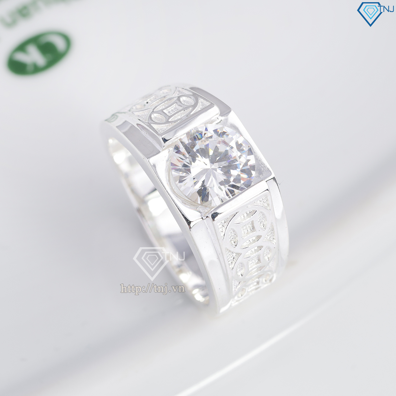 Nhẫn nam bạc 925 kim tiền đẹp NNA0848