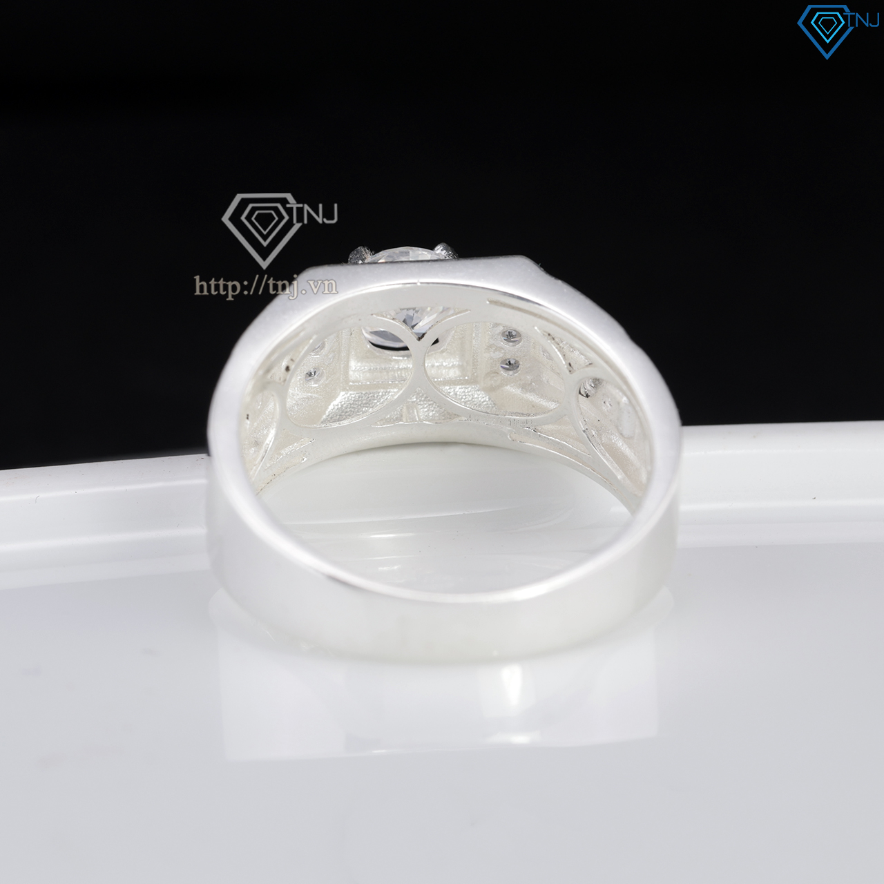 Nhẫn nam bạc 925 độc đáo đính đá đẹp NNA0854