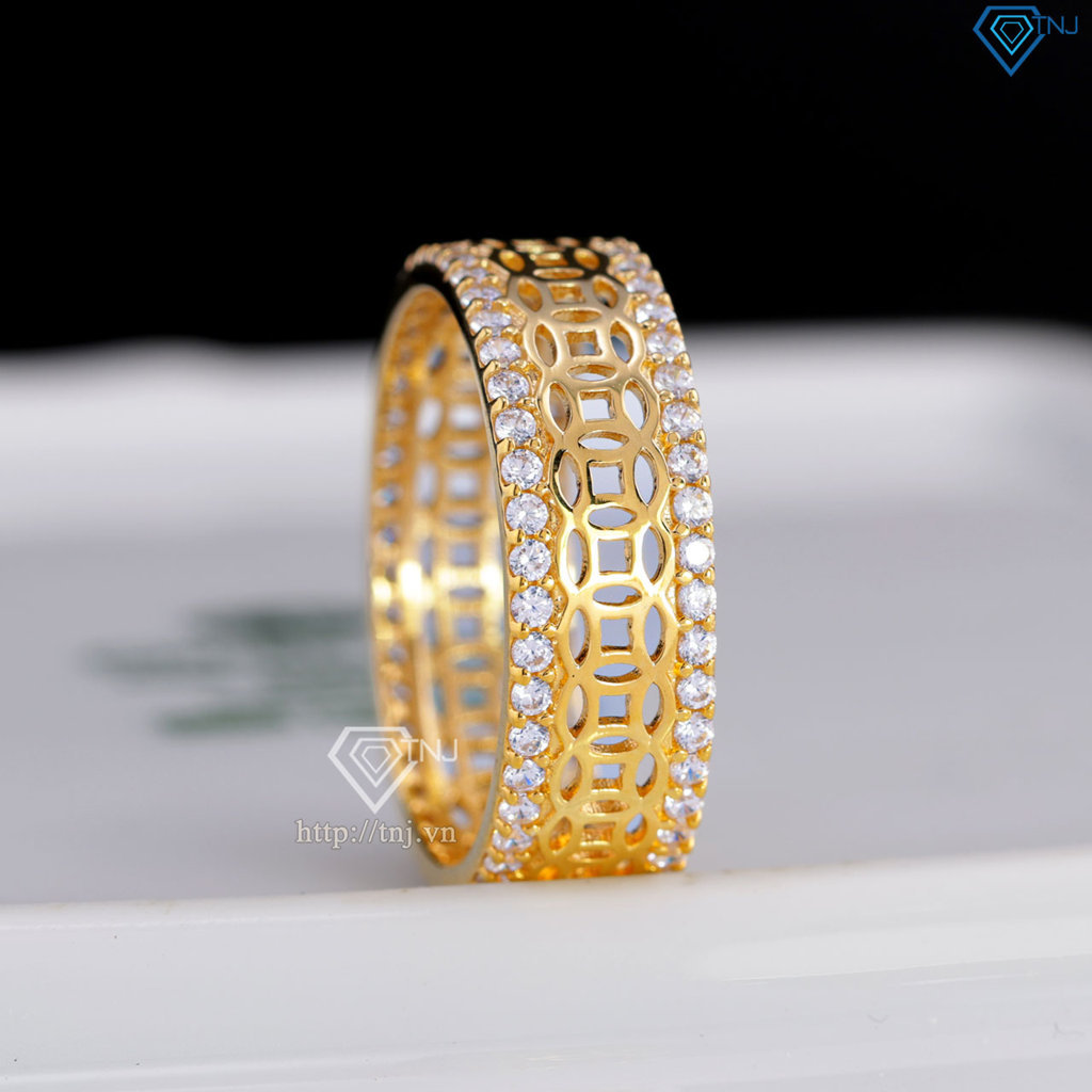 Nhẫn nam bạc kim tiền xi mạ vàng 18k NNA0863-XV