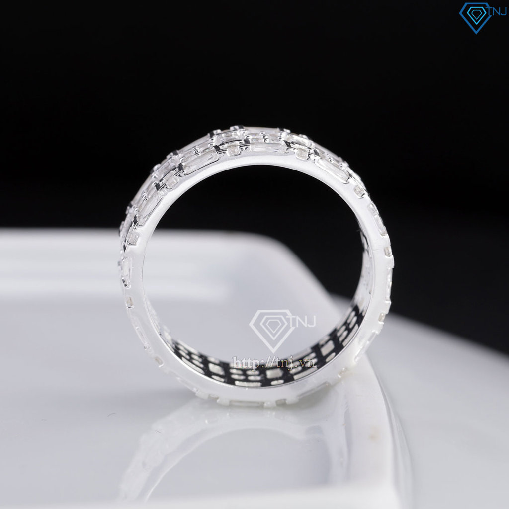 Nhẫn nam bạc 925 bản tròn đính đá đẹp NNA0864