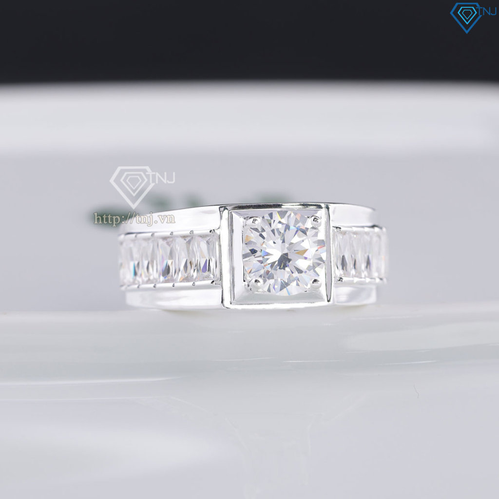 Nhẫn nam bạc 925 đính đá chủ trắng NNA0865