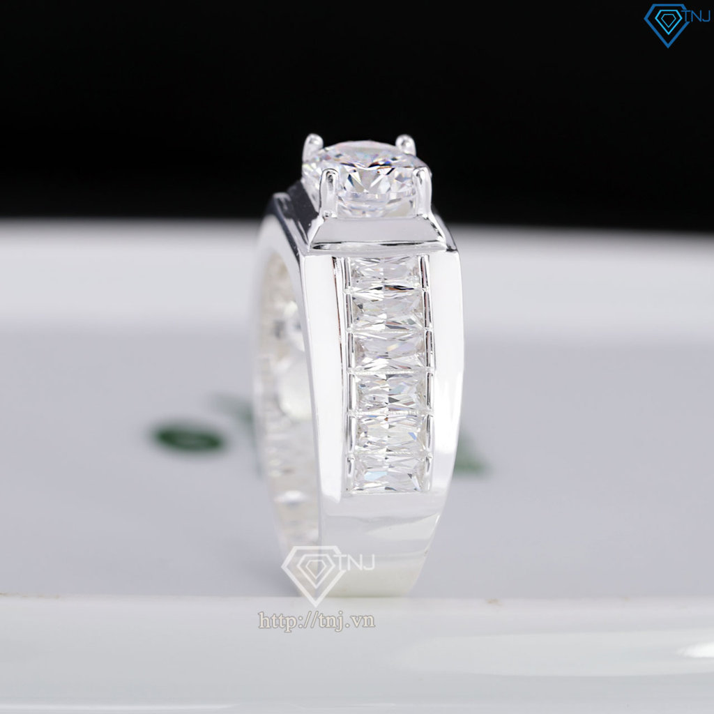 Nhẫn nam bạc 925 đính đá chủ trắng NNA0865