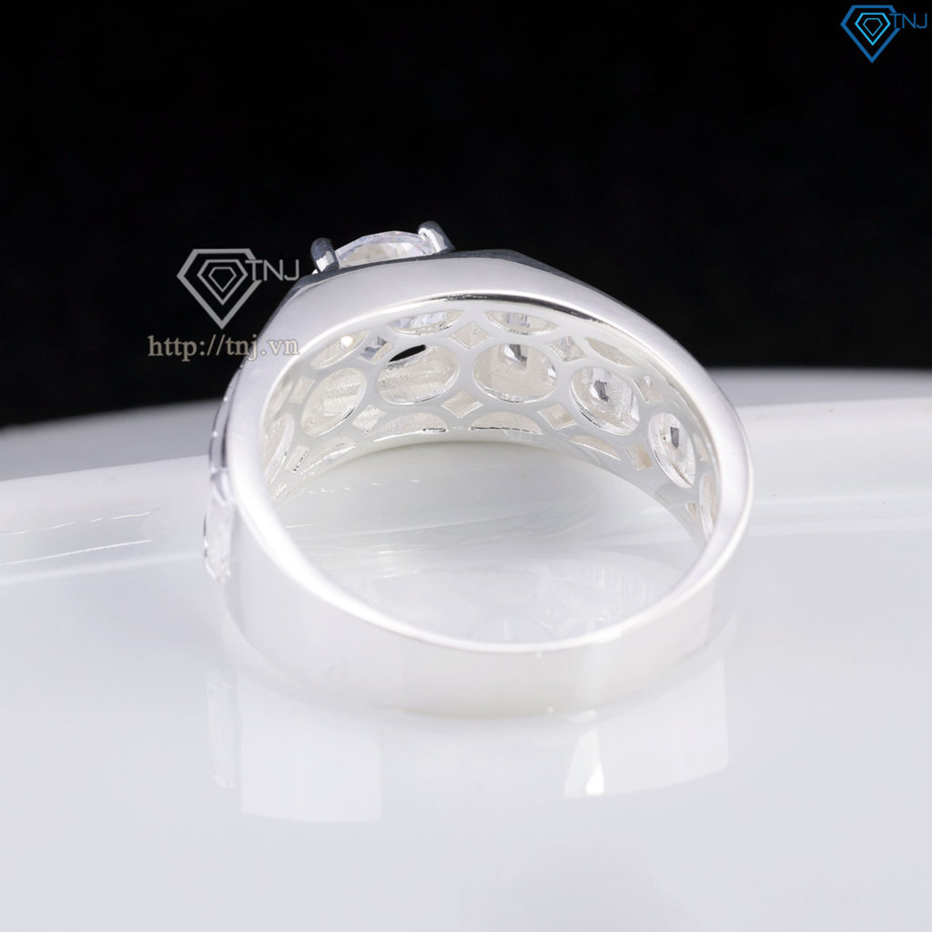 Nhẫn nam bạc 925 đính đá chủ trắng NNA0865
