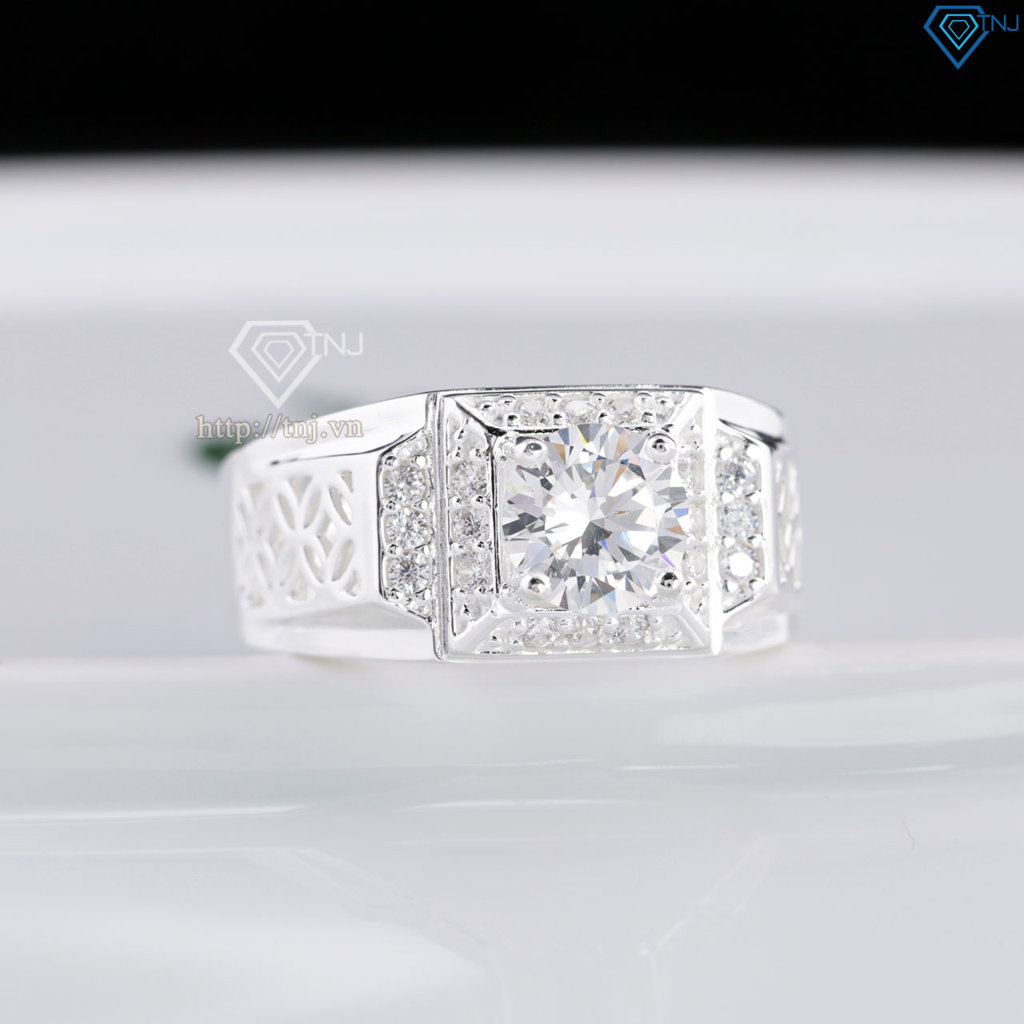 Nhẫn bạc nam kim tiền đính đá đẹp NNA0866