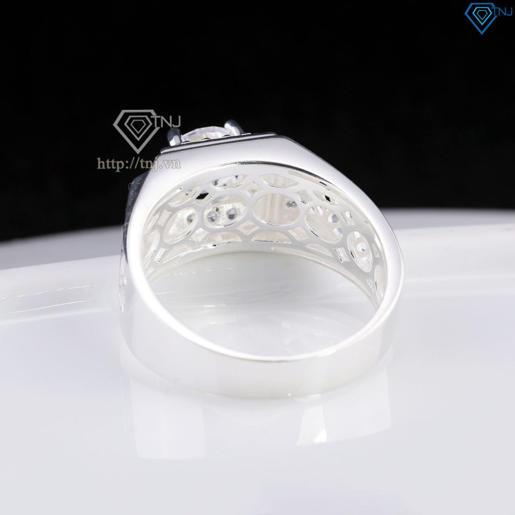 Nhẫn bạc nam kim tiền đính đá đẹp NNA0866