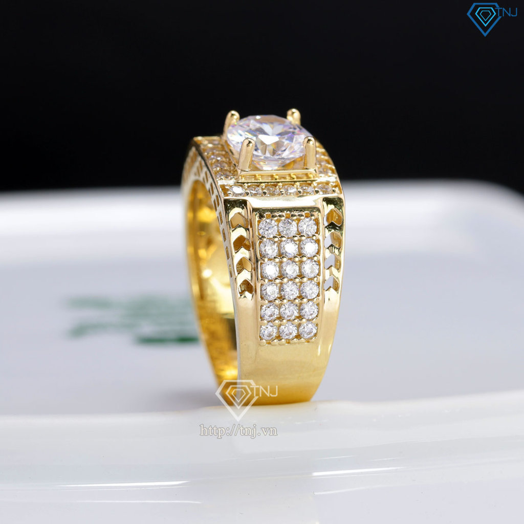 Nhẫn nam bạc xi mạ vàng 18k hoạ tiết mũi tên NNA0867-XV