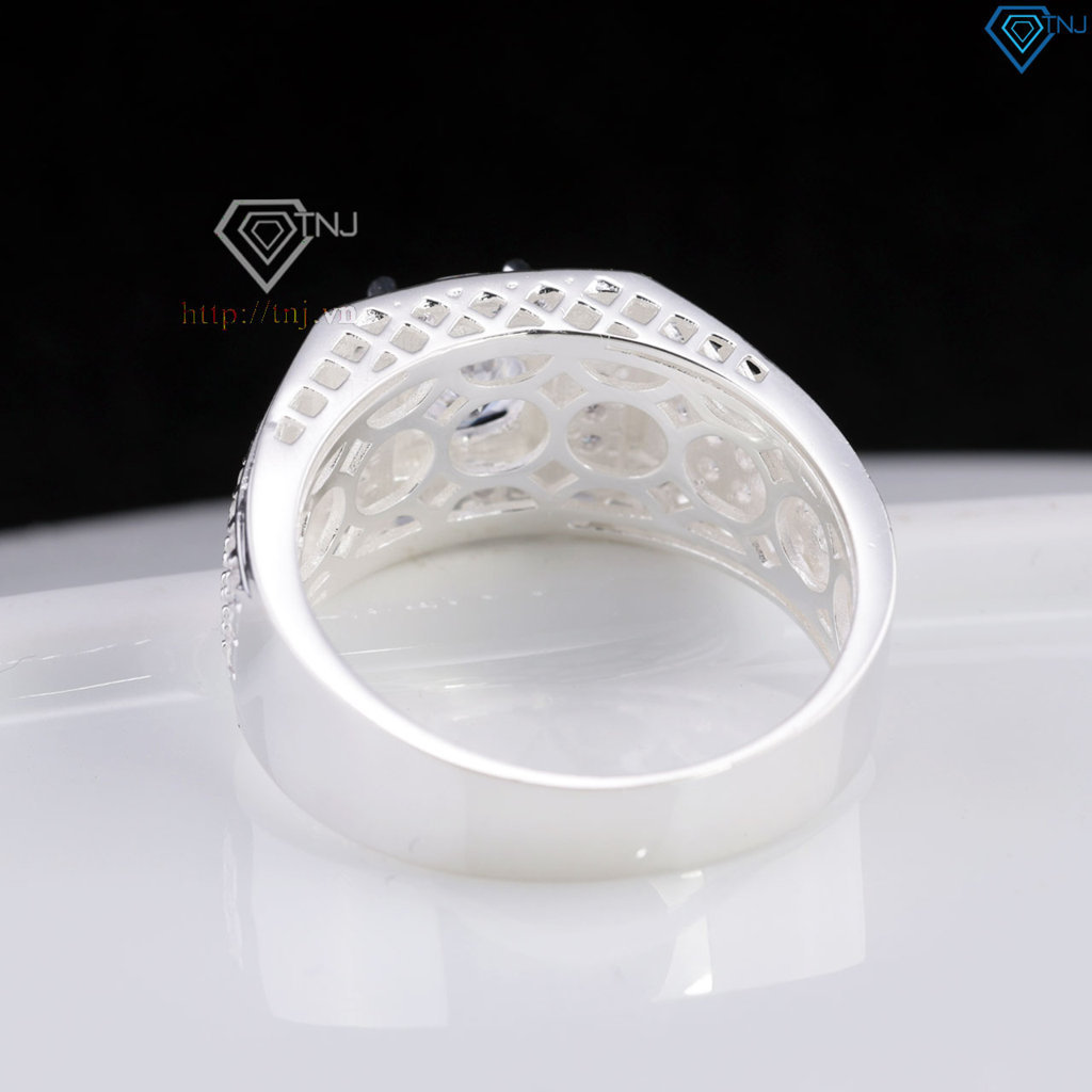 Nhẫn nam bạc hoạ tiết mũi tên đính đá NNA0867