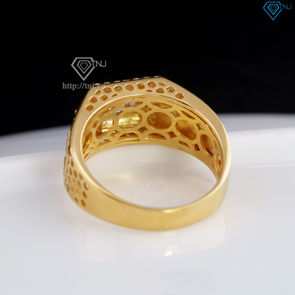 Nhẫn nam bạc xi mạ vàng 18k chữ Tài Lộc may mắn NNA0870-XV