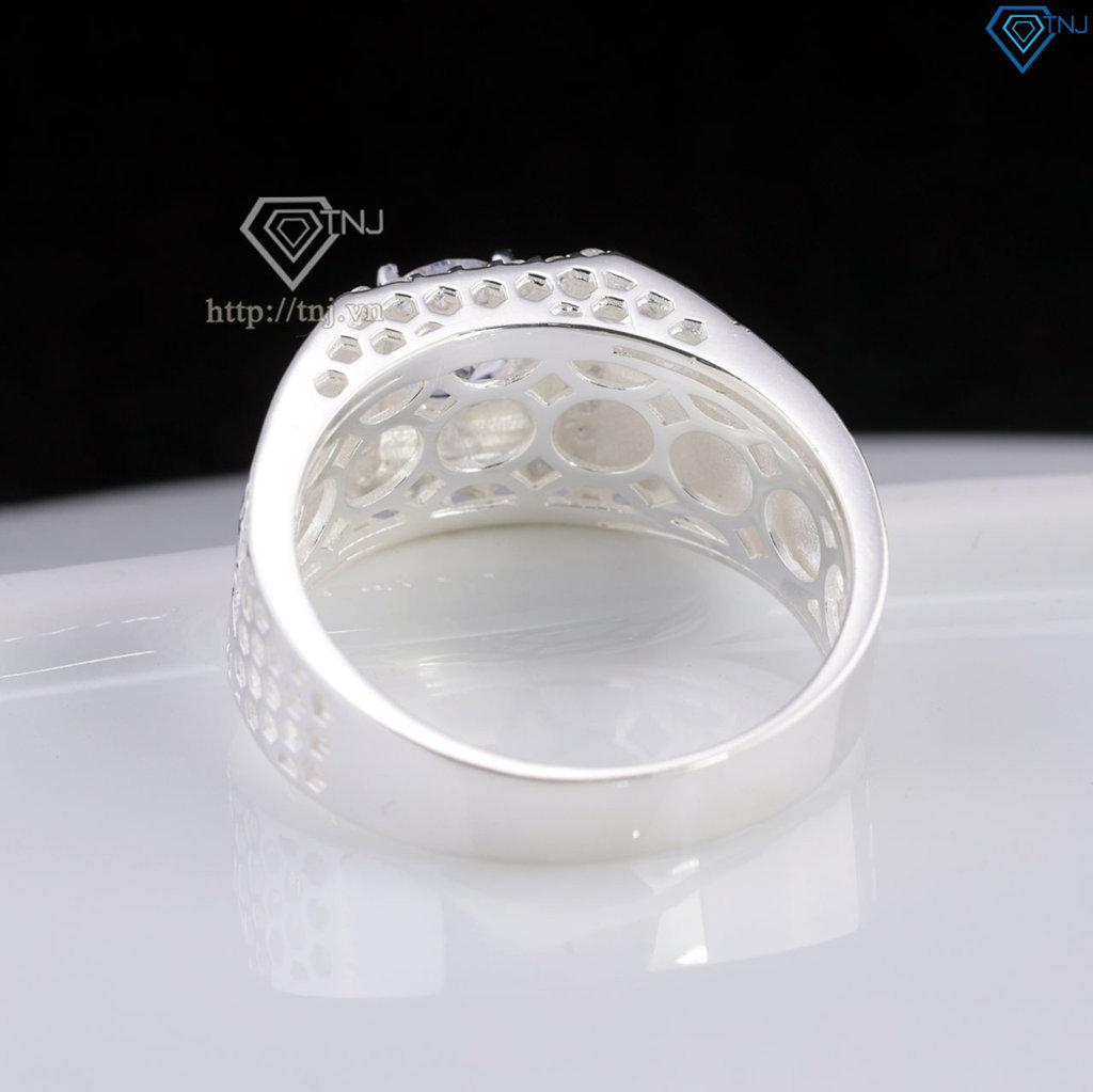 Nhẫn nam bạc chữ Tài Lộc đính đá NNA0870