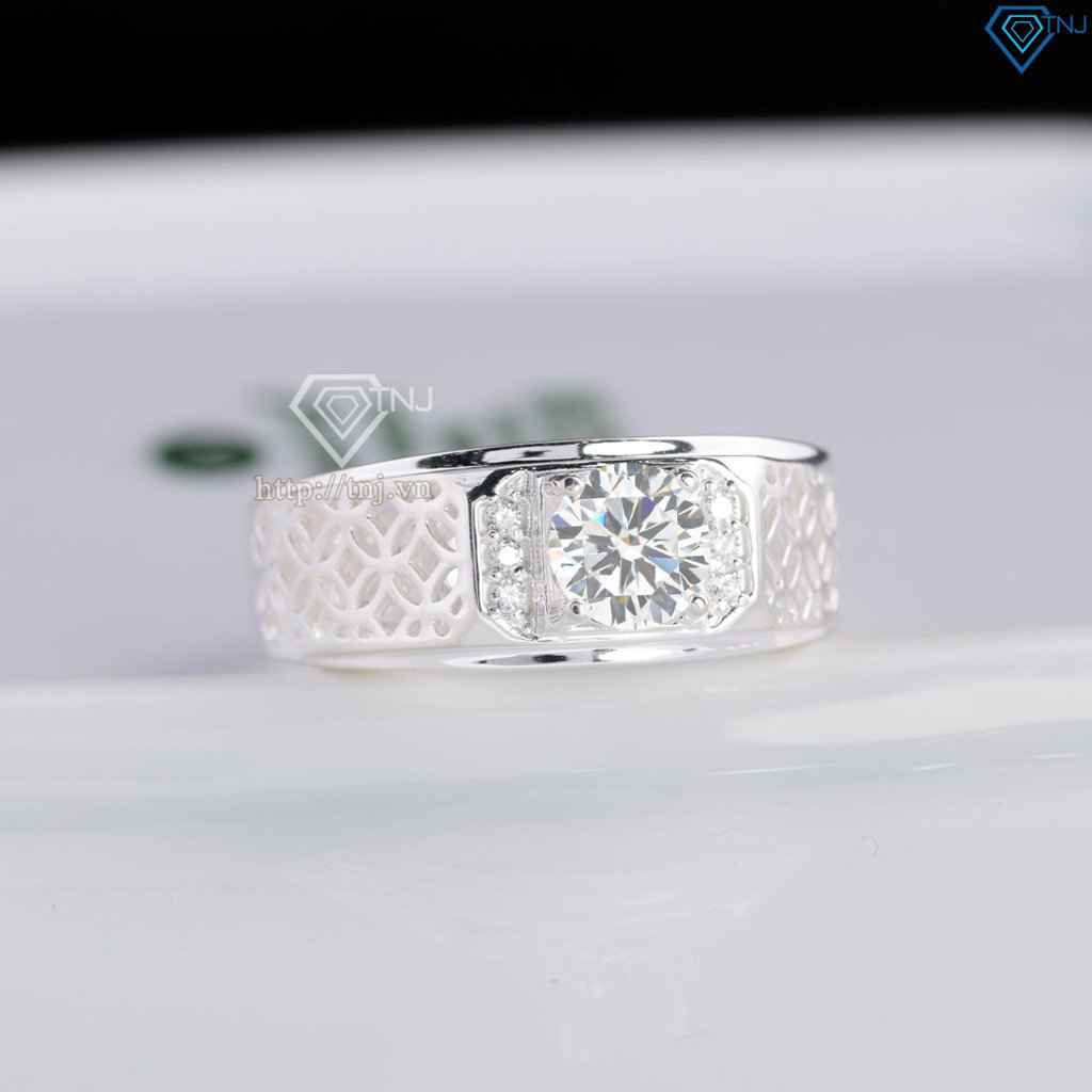 Nhẫn bạc nam kim tiền đính đá đẹp NNA0871