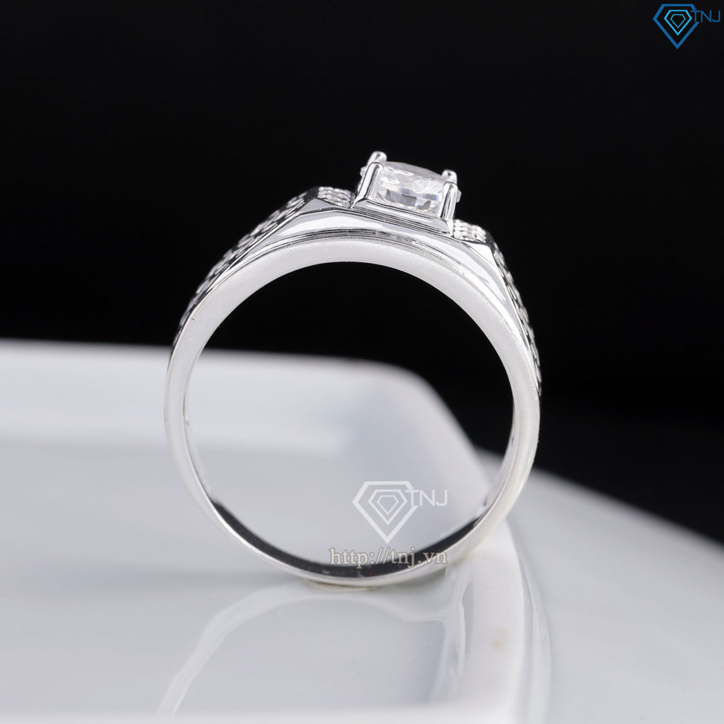 Nhẫn bạc nam kim tiền đính đá đẹp NNA0871