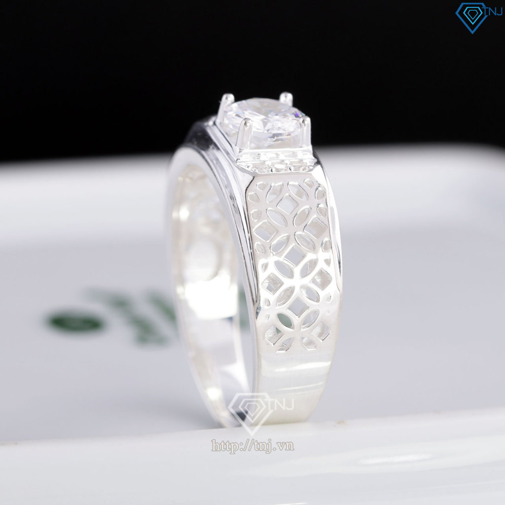 Nhẫn bạc nam kim tiền đính đá đẹp NNA0871