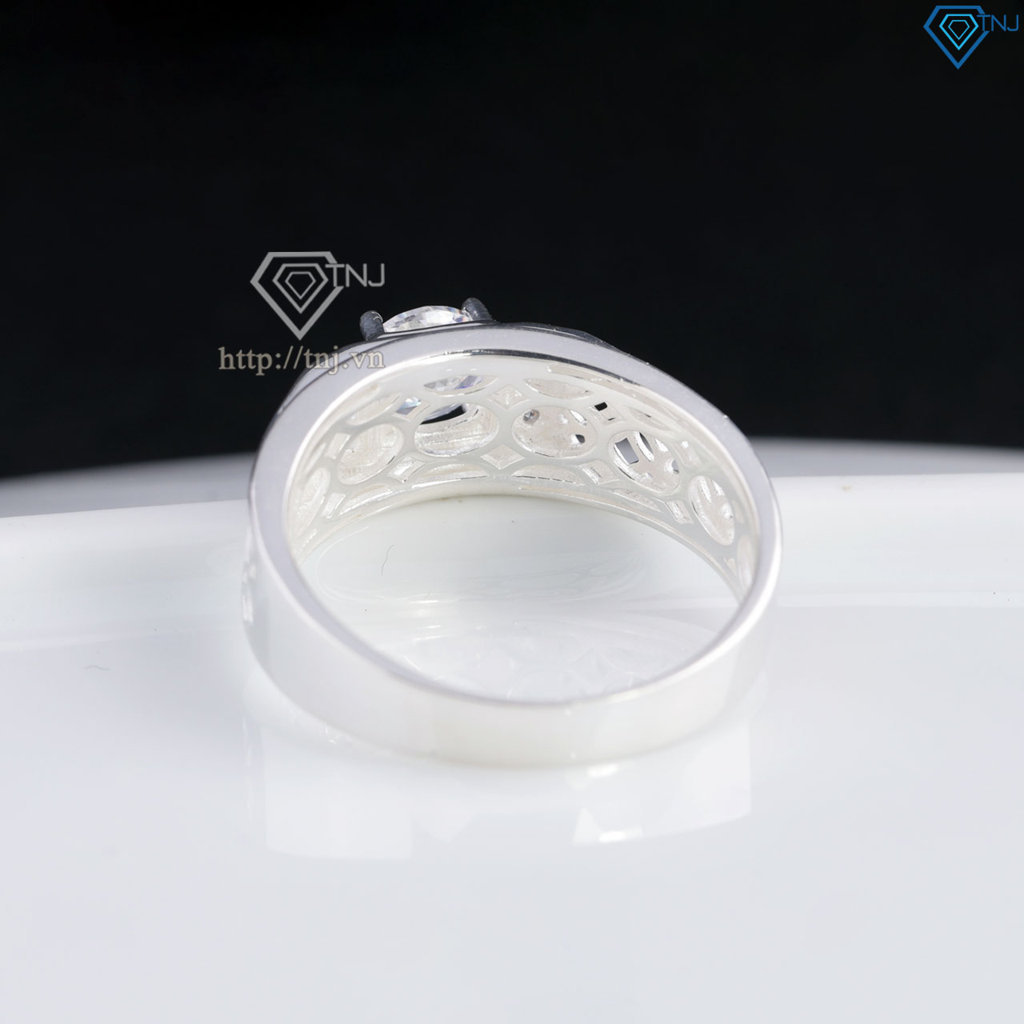 Nhẫn bạc nam kim tiền đính đá đẹp NNA0871