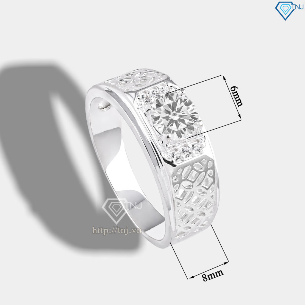 Nhẫn bạc nam kim tiền đính đá đẹp NNA0871