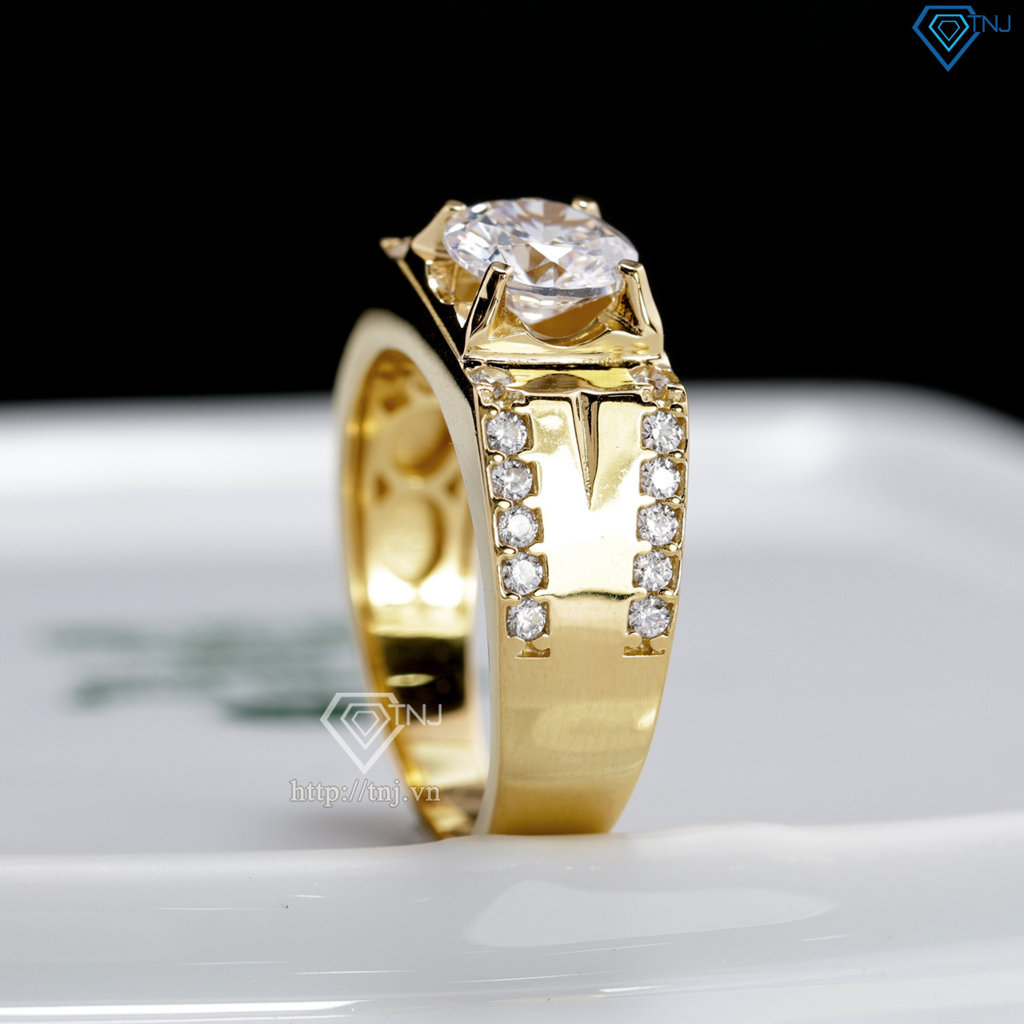 Nhẫn nam bạc xi mạ vàng 18k đơn giản NNA0872-XV