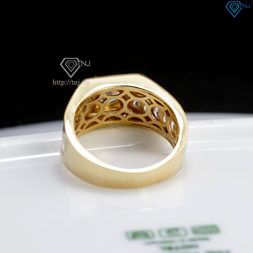 Nhẫn nam bạc xi mạ vàng 18k đính đá NNA0874-XV