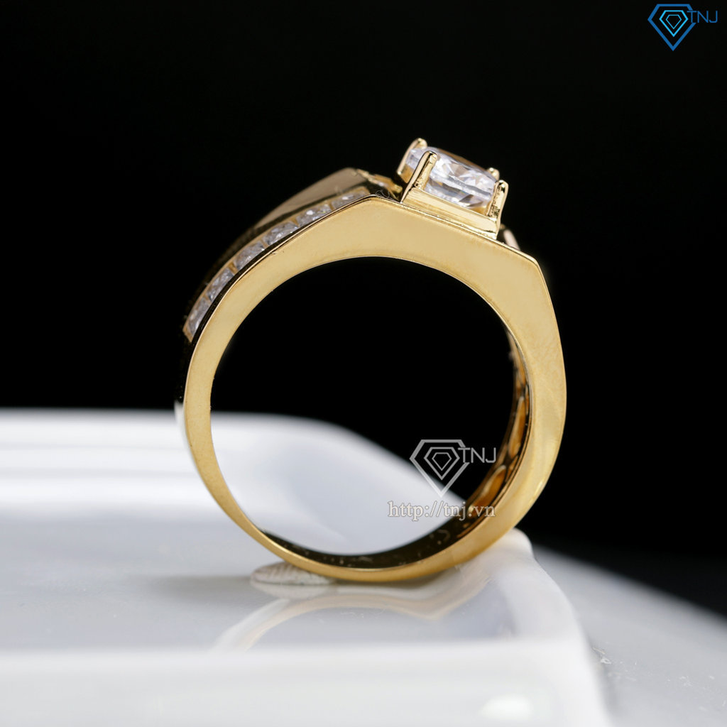 Nhẫn nam bạc xi mạ vàng 18k đính đá NNA0874-XV
